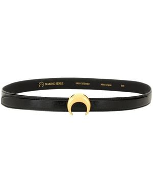 Marine Serre Crescent-Moon Buckle Belt - White