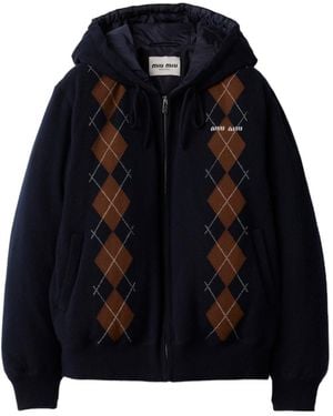 Miu Miu Long-Sleeved Cotton Jacket - Blue