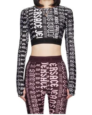 Versace Jeans Couture Crew Neck Long Sleeve T-Shirt - Black