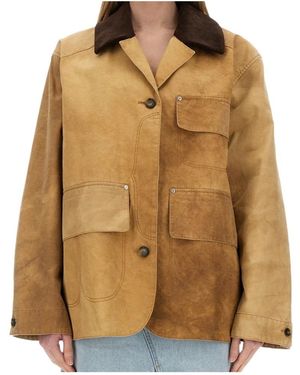 Stella McCartney Corduroy Collar Aged Jacket - Brown