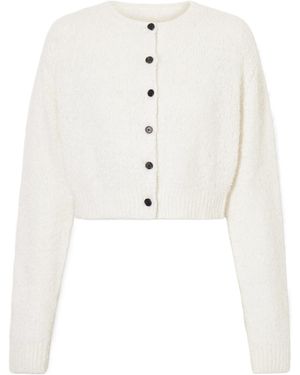 KHAITE Cropped Knit Cardigan - White