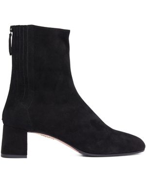 Aquazzura Round-Headed Short Boots - Black