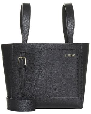 Valextra Patch-Pocket Zip-Up Mini Tote Bag - Black