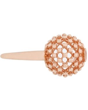 Dior Christian Logo Engraved Embellished Ring - Pink
