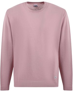 C.P. Company Ribbed Crewneck Knitwear - Pink