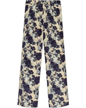 R13 Floral-Print Pleated Trousers - White