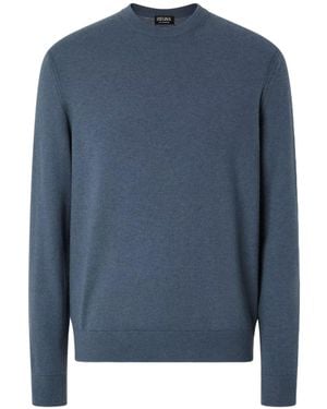 ZEGNA Light Oasi Cashmere Crewneck - Blue