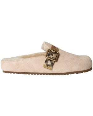 Burberry Solid Color Mules - White