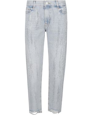 Patrizia Pepe Embellished Distressed Cigarette Jeans - Grey