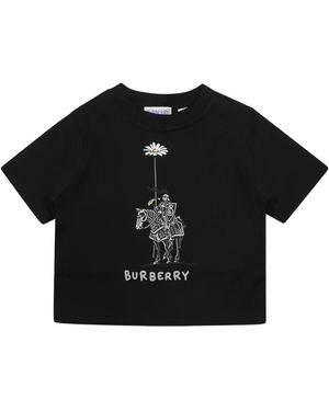 Burberry Equestrian Knight-Print T-Shirt - Black