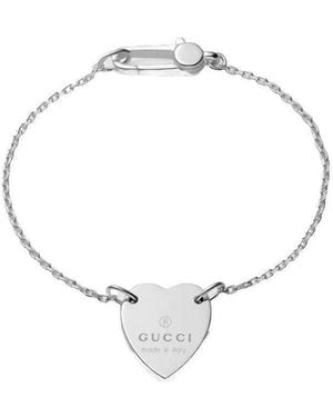 Gucci Trademark Bracelet With Heart Pendant - Metallic