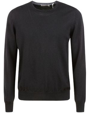 Gran Sasso Crew-Neck Wool Sweater - Black