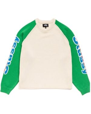 Stussy Two Tone Raglan Jumper - Green