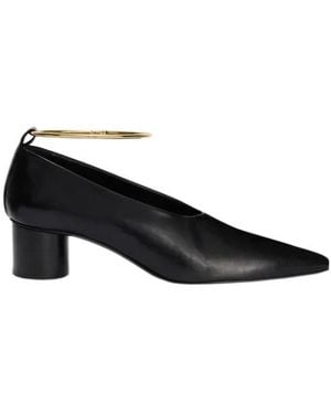 Jil Sander Ring Detachable-Metal Court Shoes - Black