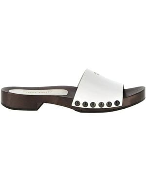 Miu Miu Patent Leather Clogs - White