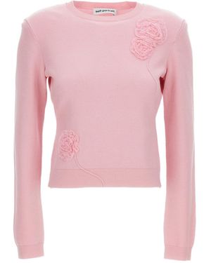 Self-Portrait Flower Knit Jumper - Pink