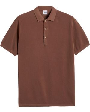 Aspesi Textured Knit Polo Shirt - Brown