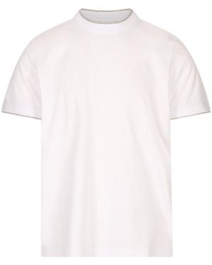 Peserico Contrast-Trim Short-Sleeved T-Shirt - White