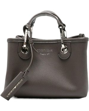 Emporio Armani Mini Myea Pebbled-Texture Tote Bag - Black