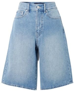 Veronica Beard Belt Loop Denim Shorts - Blue