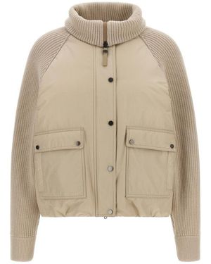 Brunello Cucinelli Long-Sleeved Padded Jacket - Natural