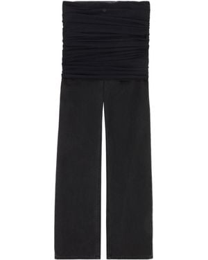 MM6 by Maison Margiela Gathered High-Rise Jeans - Black