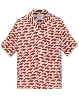 Rhude Geometric-Patterned Satin Twill Shirt - Red