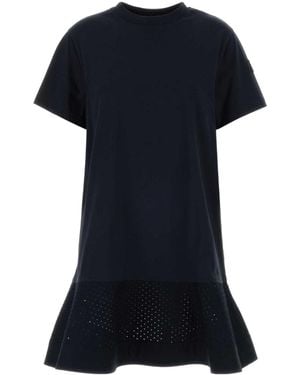 Moncler Perforated-Hem T-Shirt Dress - Black