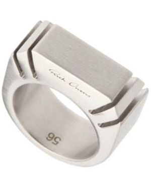 Rick Owens Cut Beveled Ring - White