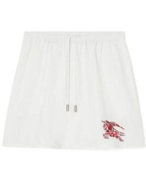 Burberry Heart Knight Cotton Mini Skirt - White