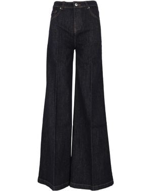 ERMANNO FIRENZE High Waist Wide-Leg Jeans - Black