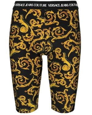 Versace Jeans Couture Sketch Couture-Print Cycling Shorts - Green