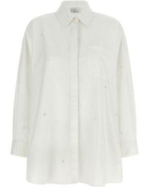 GIUSEPPE DI MORABITO Oversized Embellished Shirt - White