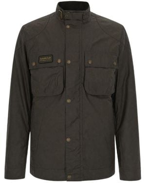 Barbour Logo Patch Buttoned Jacket - Black