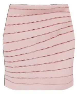 Balmain Textured Mini Knitted Skirt - Pink