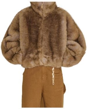 DARKPARK Faux Fur Aviator Bomber - Brown