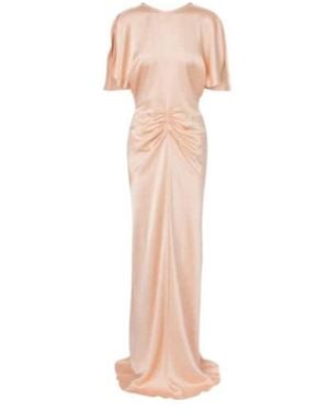 Victoria Beckham Isabella Gathered Satin Gown - Pink