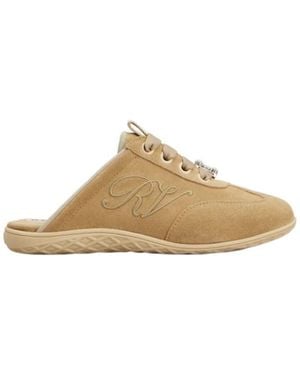 Roger Vivier Viv Low Mules - Natural