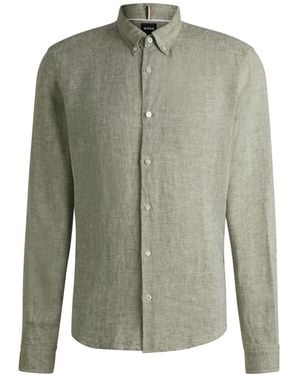 BOSS Boss Regular-Fit Button-Down Shirt - Green