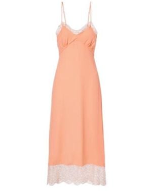 Simone Rocha Lace-Trimmed Crepe De Chine Slip Dress - Pink