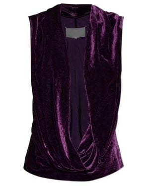 Maison Margiela Draped Velvet Top - Purple