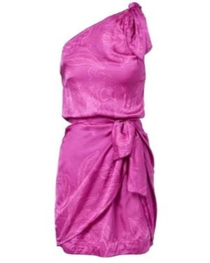 Poupette Celie Satin Jacquard Minidress - Pink