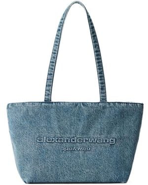 Alexander Wang Punch Logo Debossed Shoulder Bag - Blue