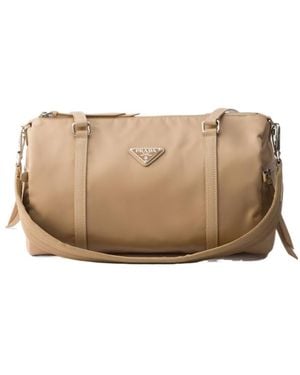 Prada Large Zipped Duffel Bag - Natural