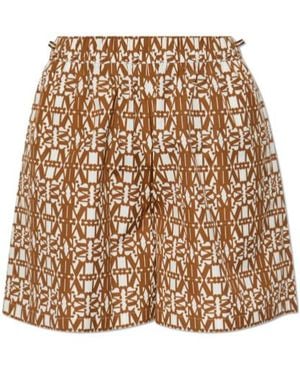 Max Mara Taiga All-Over Logo Printed Shorts - Natural