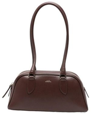 A.P.C. Paloma Leather Tote Bag - Brown