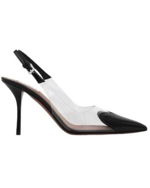 Alaïa Alaïa Coeur Slingback Heeled Court Shoes - Metallic