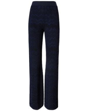 Missoni Zigzag-Knit Pants - Blue