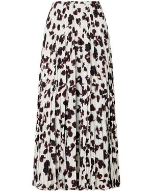 Proenza Schouler Runa Pleated Printed Twill Midi Skirt - White