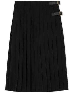 Burberry Wool Midi Kilt - Black